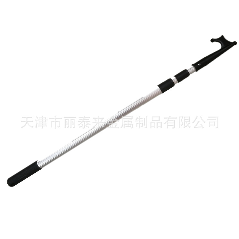 厂家批发3.5米三节伸缩杆铝制船钩按钮两节车钩船鈎
