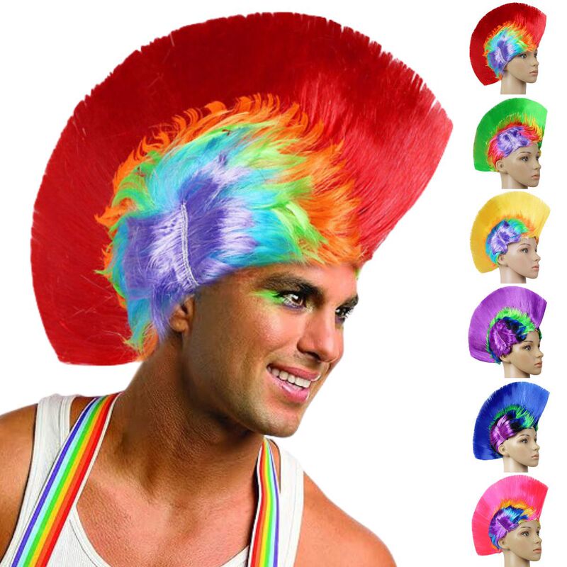 Cross-Border Manufacturers Wholesale Carnival Christmas Wigs Funny Punk Funny Party Supplies Headwear Cockscomb Hair Sets