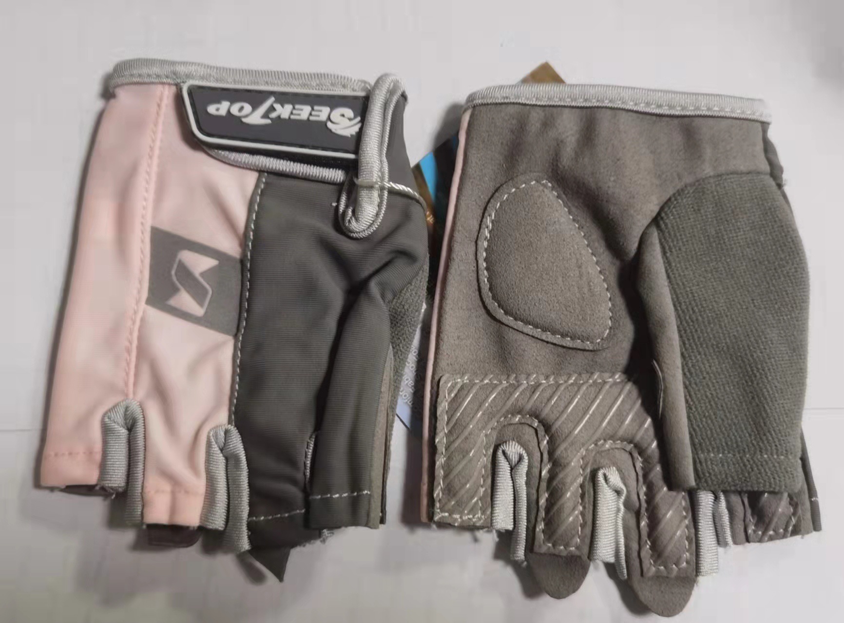 Bicicleta al aire libre cross-country Lycra silicona medio dedo guantes