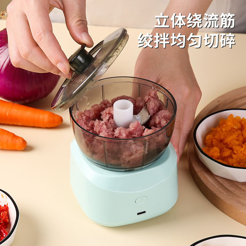 Mini Electric Meat Grinder for Home Use, Small Meat Grinder, Automatic Multifunctional Stuffing Machine, Smart Food Processor