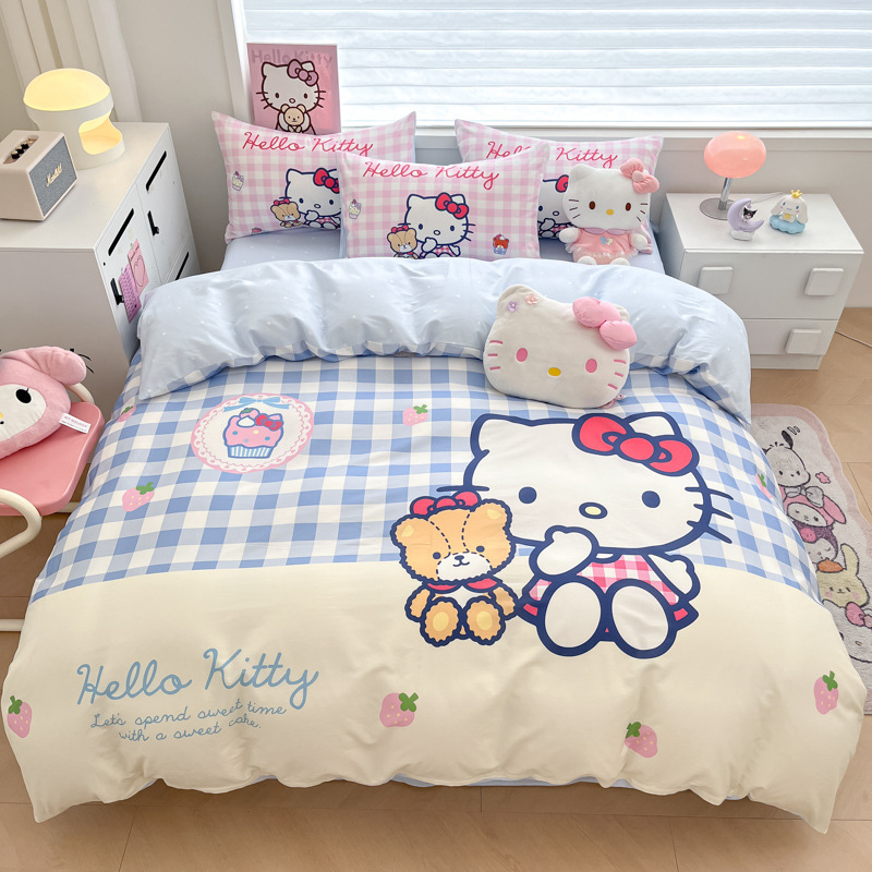 美楽蒂純綿ベッド4点セットのクロミアニメ純綿学生寮3点セットのベッドカバーkt