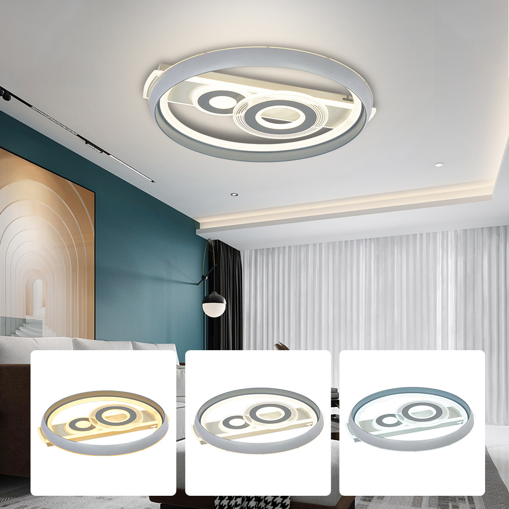 厂家直供现代简约LED吸顶灯72W圆形2.4G无极调光遥控客厅灯卧室灯