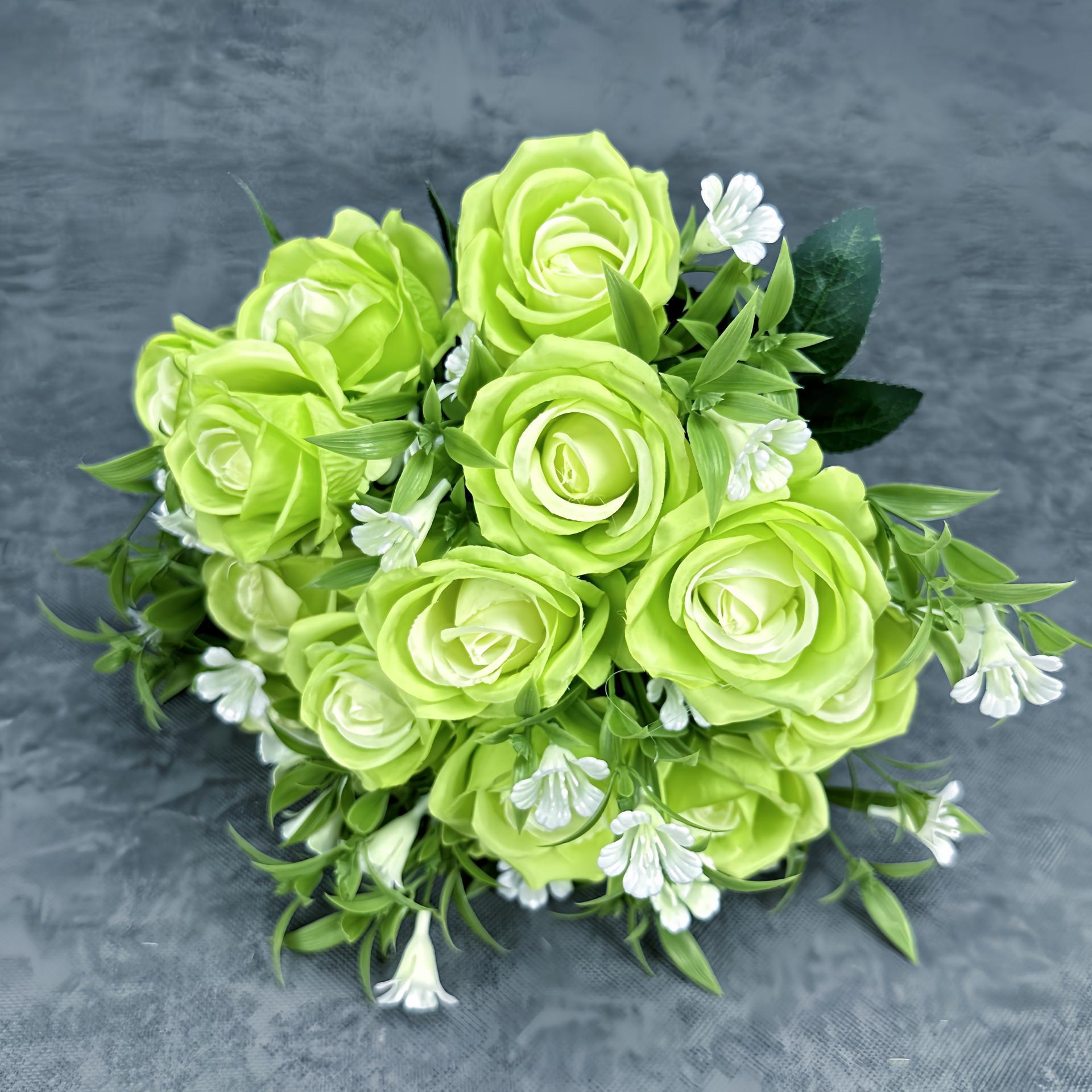 15 gran mano de la novia rosa imitación flores de boda decoración del hogar decoración de flores falsas transfronterizas al por mayor