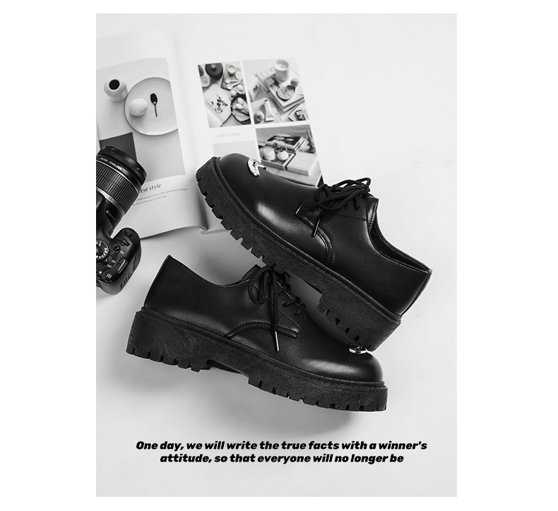 ShoeVault 2024 Nouvelles chaussures pour hommes de style britannique, en cuir, à bout large, décontractées, derbies, basses, à semelle épaisse, rehaussantes._voghion.com