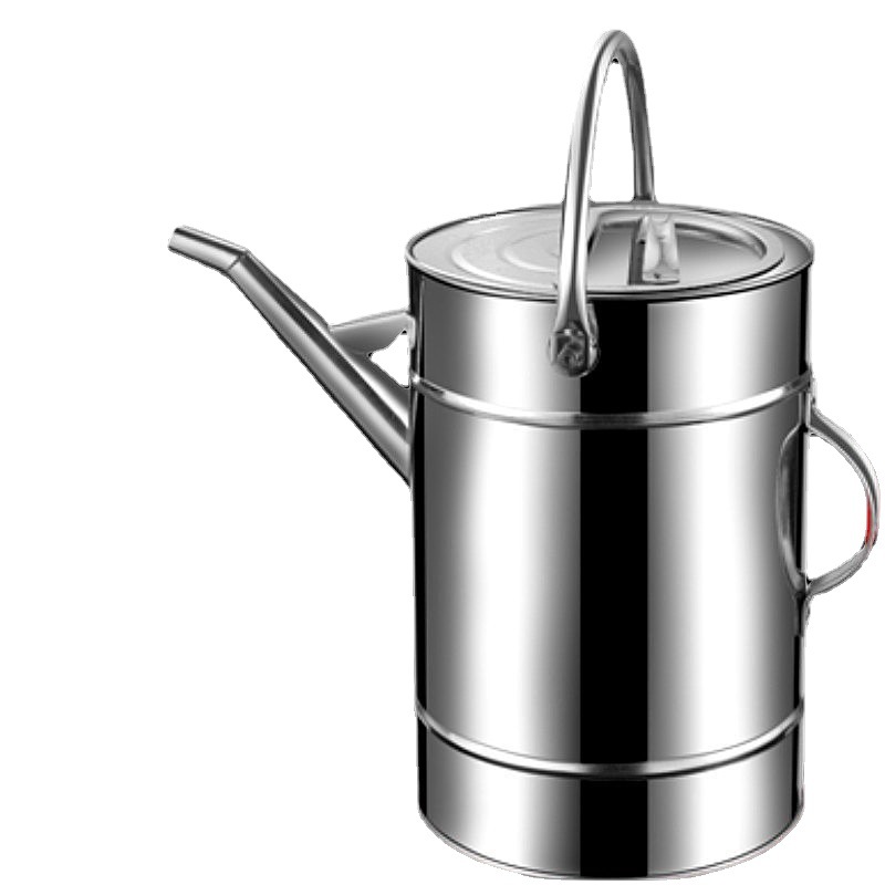 304不锈钢加厚加固长嘴加油桶带盖带滤网手提便携式备用油箱5L10L