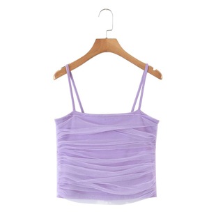 Plus size inner wear chubby girl fairy mesh wrapped chest ins camisole one-piece delivery N8431