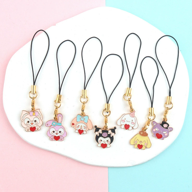 Sanrio Love Series Веревка для мобильного телефона Маленький кулон Мультфильм Креативные инсы Стиль U Диск Висячие украшения Пара Чехол для мобильного телефона Аксессуары