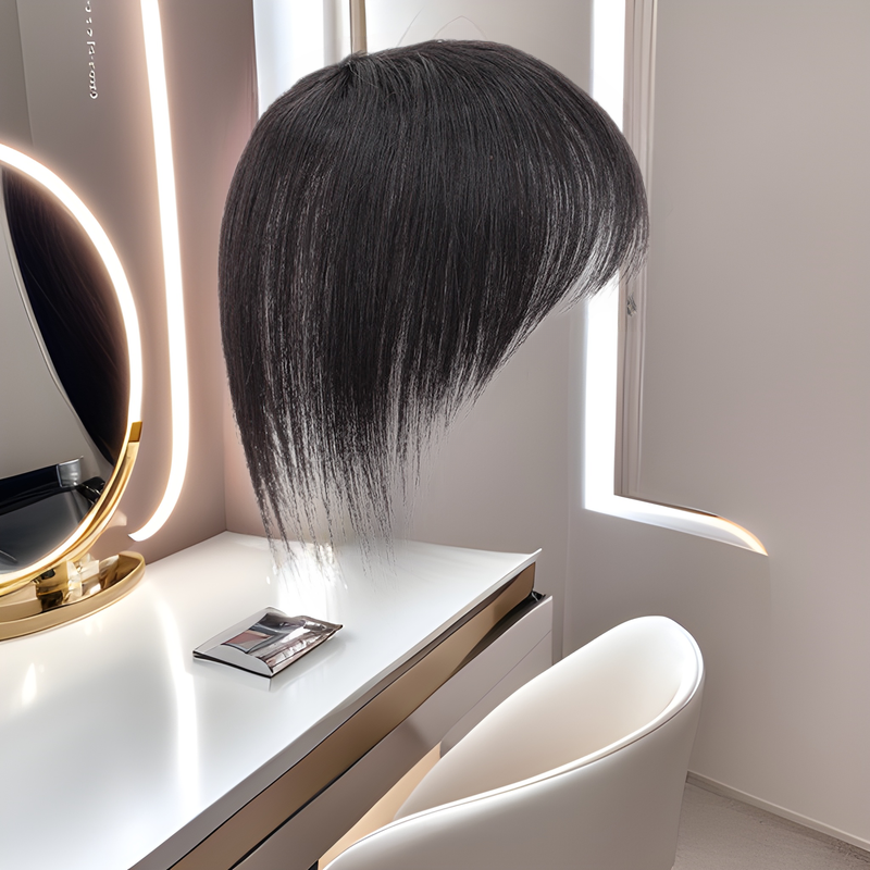 Prótesis Capilar de Cabello Humano Real Cobertura Invisible para Canas image 4