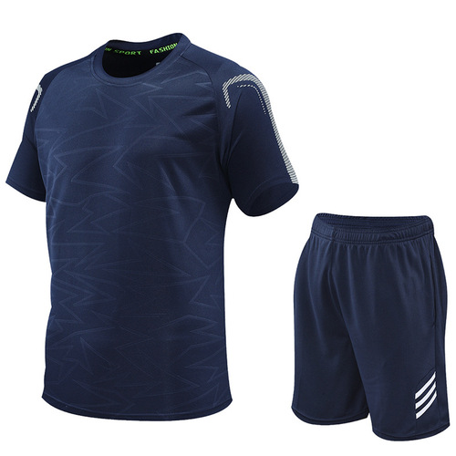 Men's summer morning running short-sleeved T-shirt shorts new couple outdoor running quick-drying sports suit