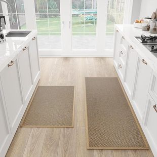 Cross-Border Supply of Chenille Rubber Mats for Household Stain-Resistant Linen Kitchen Floor Mats Thickened Waterproof and Oil-Proof Strip Mats