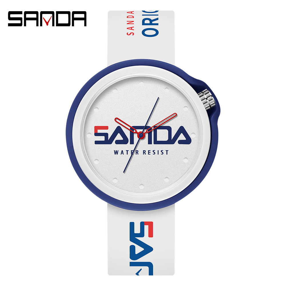 SANDA 3200 nuevo movimiento de cuarzo Correa silicona simple casual deportes al aire libre reloj estudiante
