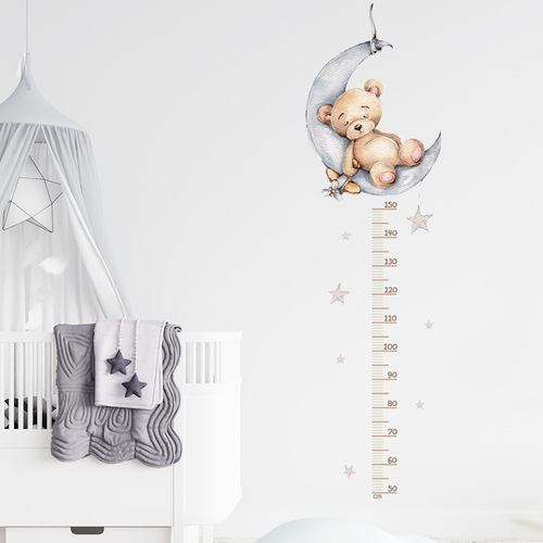 Cartoon height sticker sleeping bear wall sticker children's room decoration cross-border BR93031+BR62161