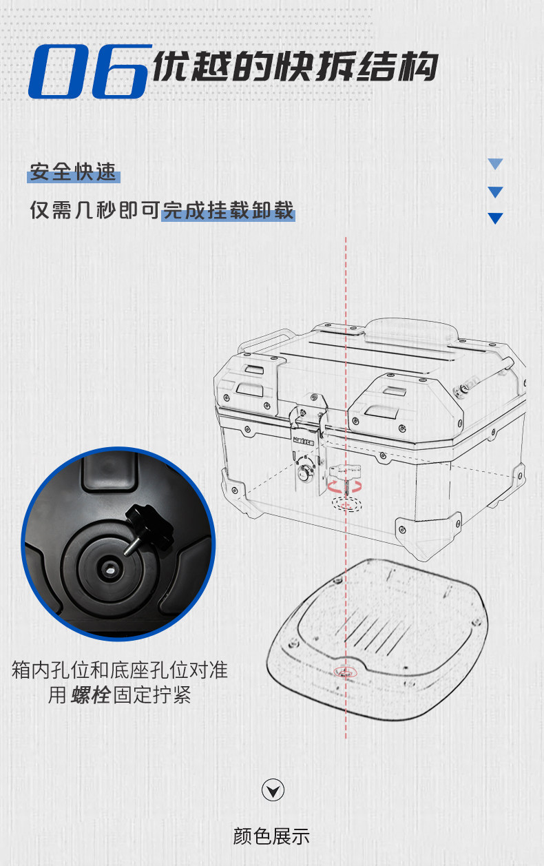 Wanlihao is suitable for Suzuki UY125 motorcycle tail box, large-capacity trunk, electric vehicle rear tail box, storage box