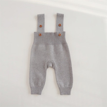 婴儿针织背带裤春秋款哈衣新生男女宝宝连体裤毛衣秋冬长裤举重裤