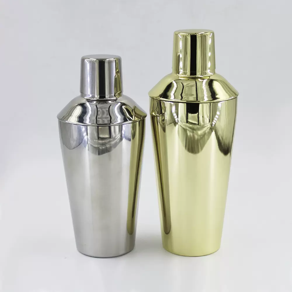 不锈钢摇酒器 杯型调酒器 三段式雪克杯 摇酒杯500ML
