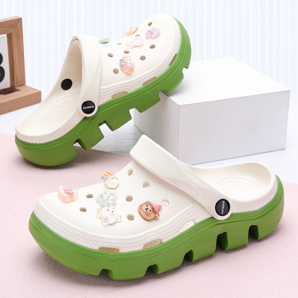 흰색 녹색 + 무지개 곰