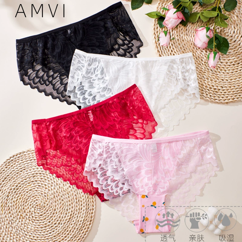 Кружевные хлопковые штаны AMVI — мягкая дышащая высокая талия, акцент на бёдрах, размеры 1XL–4XL