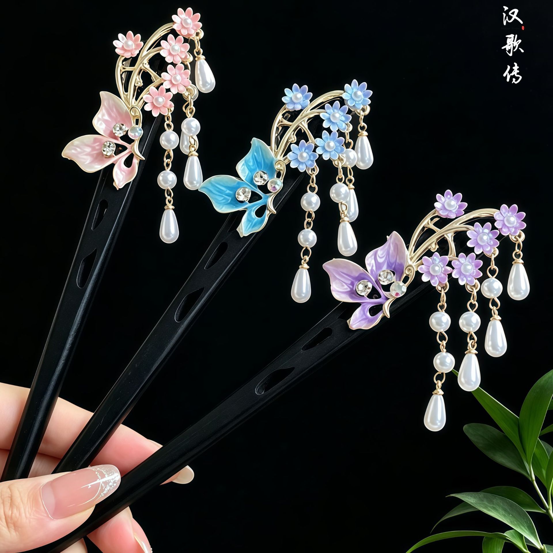 Ancient Style Butterfly Flower Wooden Hairpin, New Chinese Style High-End Daily Hanfu Cheongsam Hairpin Hair Accessory