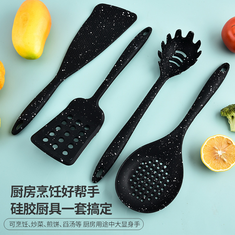 Todo incluido utensilios de cocina de silicona resistentes a altas temperaturas no pegajosos utensilios de cocina de silicona de colza de cocina de cocina de tarjeta única