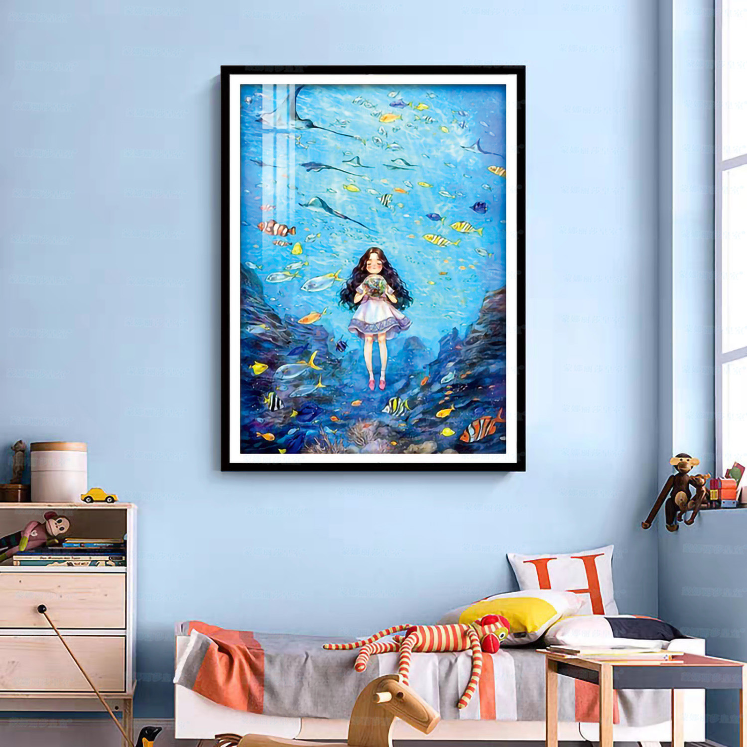 Mona Lisa Royal Cross Stitch World Underwater Girl One Cross Stitch Piezas pequeñas Dibujos animados Sala de estar Pintura decorativa image 2