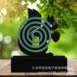 跨境创意爆款松鼠猫咪蚊香架家用铁艺蚊香盒户外露营蚊香托盘架