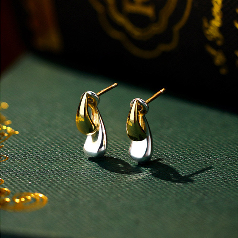 1 Pair Quantity Holiday, Daily Occasion 1 Pair Casual Simple Style Water Droplets Copper White Gold Plated Ear Studs