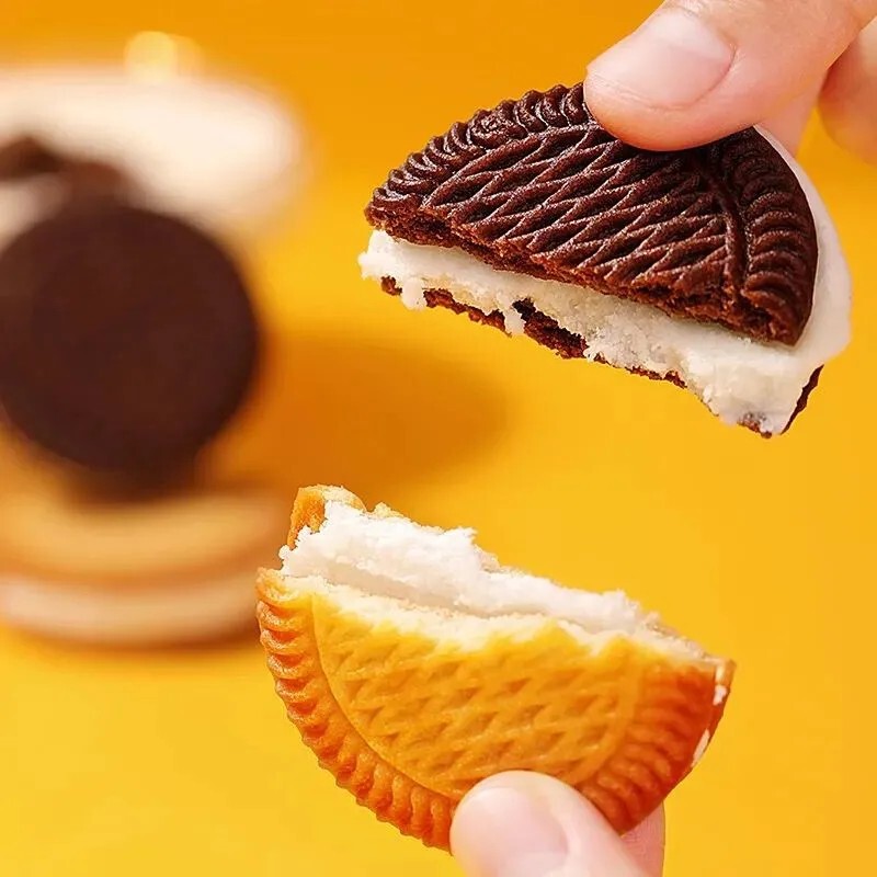 チョコレートクリームバナナ風味サンドイッチビスケット混合昔ながらの個別包装カジュアルスナック朝食全箱卸売|undefined