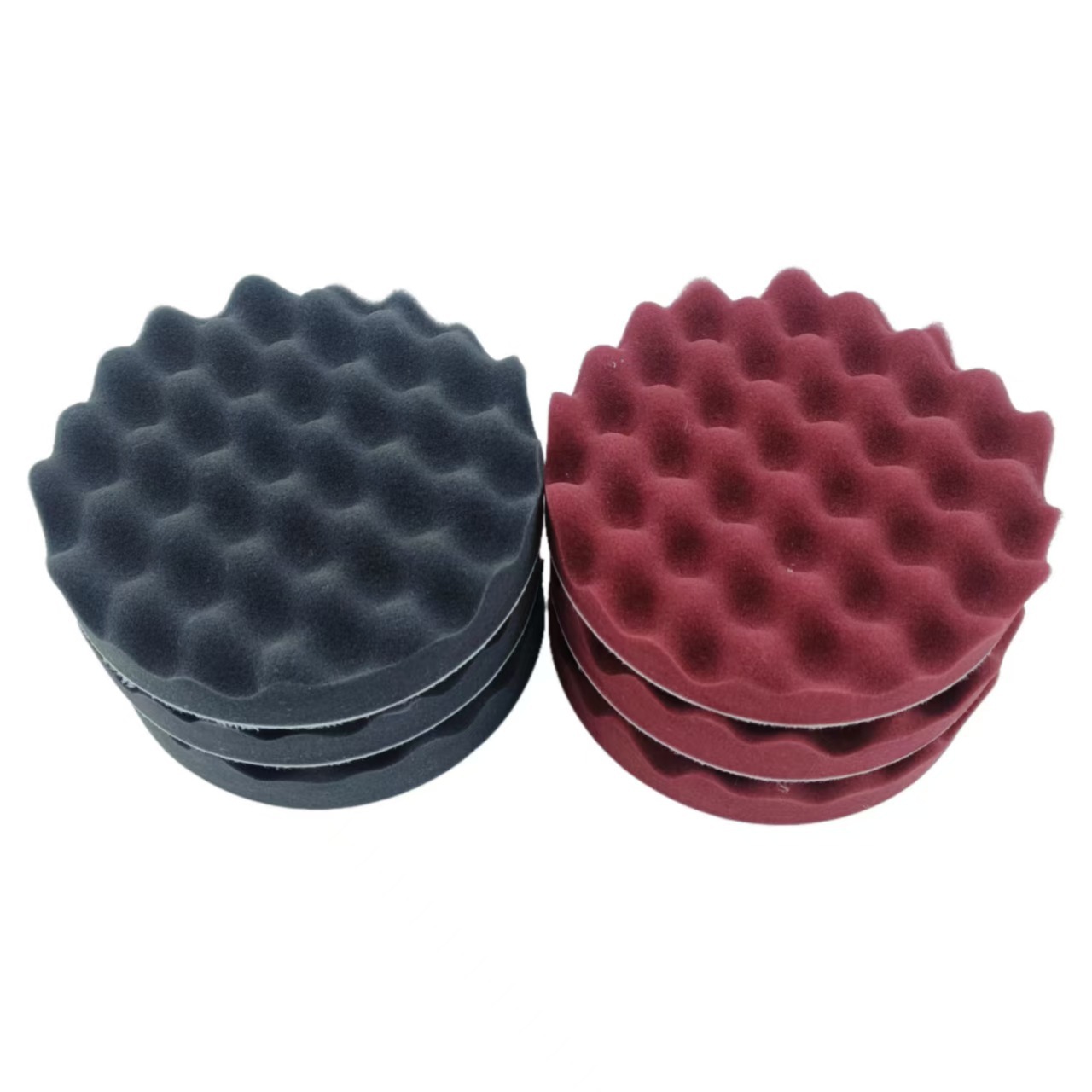 聚酯发泡汽车美容抛光打蜡海绵抛光盘平面波浪背绒海绵轮还原盘轮