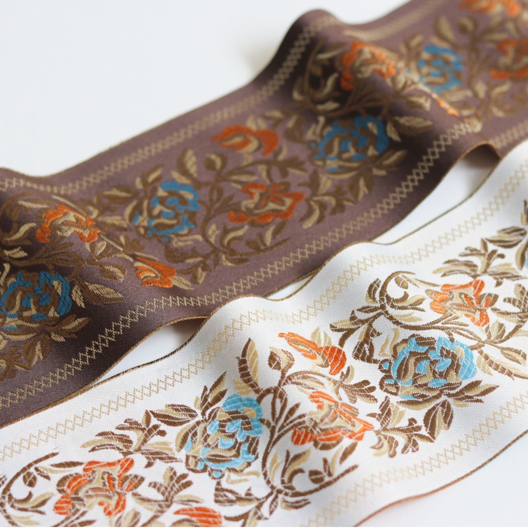 9cm de ancho cortina de cinta de estilo étnico Ropa Étnica collar borde de la manga cinturón cinta decorativa