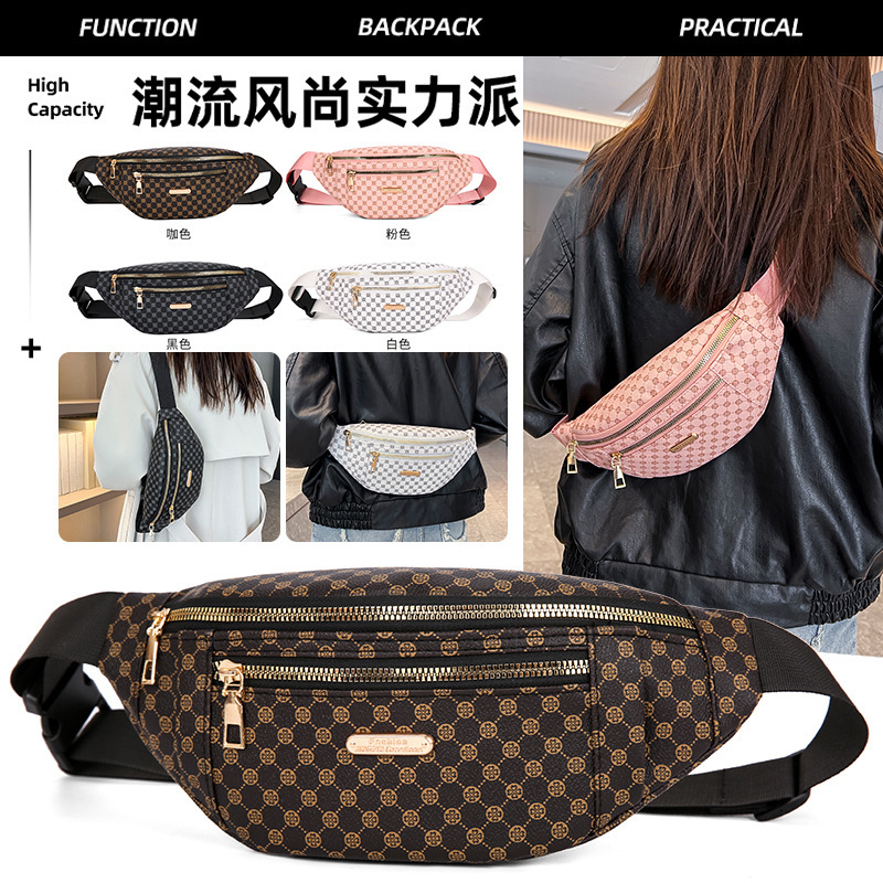 Cross-Border Waist Bag, European and American Fashion Brand, Printed Women's Chest Bag, Outdoor Sports Shoulder Bag, Multi-Functional Women's Bag Cross-Border Waist Bag, European and American Fashion Brand, Printed Women's Chest Bag, Outdoor Sports Shoulder Bag, Multi-Functional Women's Bag