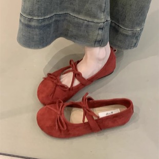 Gentle Fairy Style Mary Jane Shoes 2025 New French Sweet Bow with Skirt Round Toe Shallow Mouth Evening Shoes