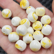 白花蜜蜡老型珠散珠仿古蜜蜡路路通珠子diy手链项链饰品配件珠子