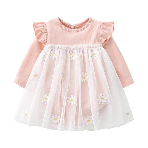  Autumn New Baby Skirt Daisy Gauze Skirt Korean Style Super Cute Princess Skirt Newborn Baby Skirt Dress