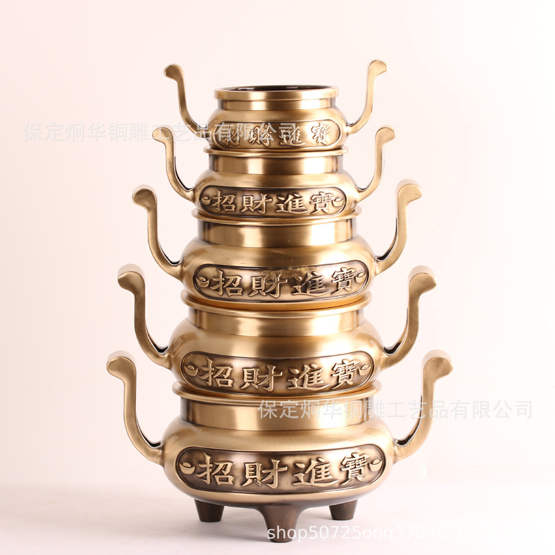 Factory wholesale brass production tube cap furnace burning incense burner copper incense burner home worship crafts ornaments Factory wholesale brass production tube cap furnace burning incense burner copper incense burner home worship crafts ornaments