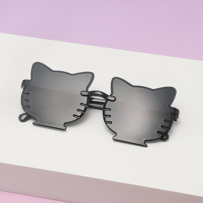 45g Weight Cute Novelty Sweet Cat PC UV400 Protection Gradient Tinted Lenses Special-Shaped Mirror Frameless Kids Sunglasses