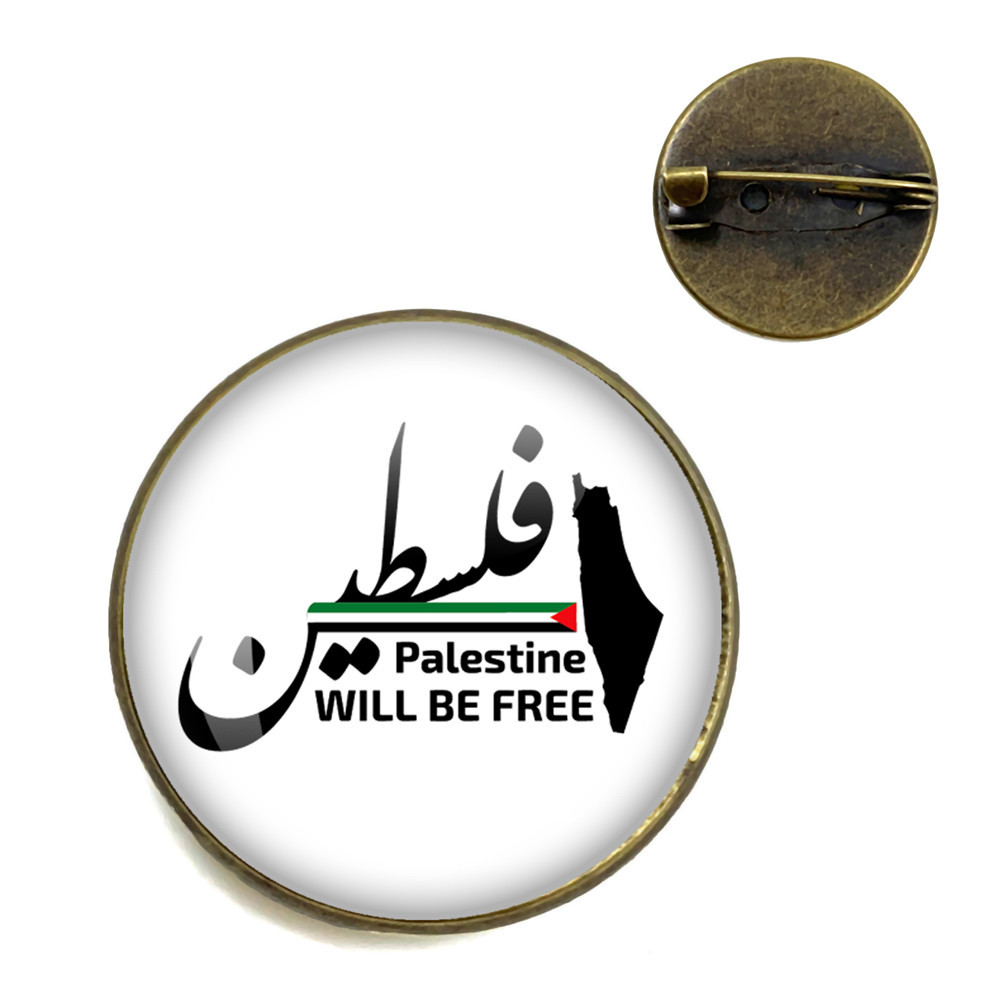 Transfronterizo pin bandera palestina vidrio personalidad arte insignia broche accesorios hombres mujeres broche