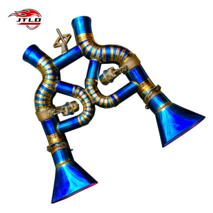 Suitable for Mclaren 650S Mp4 Model Exhaust System Modification Grilled Blue Titanium Alloy Mid-Tail Exhaust