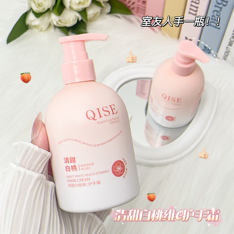 QISE QISE SWEET WHITE PEACH 비타민 C 핸드 크림 가을 및 겨울 수화 보습 회춘 및 밝기 건조 방지 및 오래 지속되는 향기