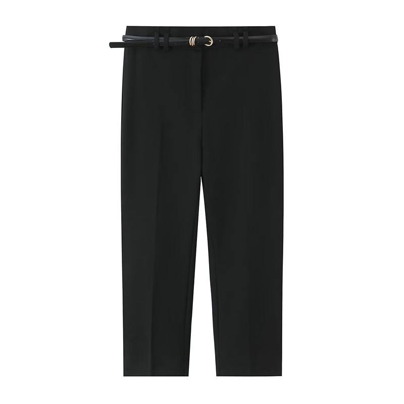 Foreign Trade Cross-Border Women's Clothing Wholesale 2026 New European and American Style Loose-Fitting Capri Pants with Belt 1608029