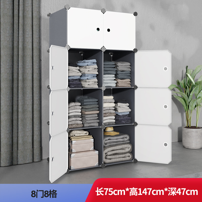 armario simple dormitorio ensamblado armario de almacenamiento alquiler armario de tela dormitorio pequeño armario fuerte y duradero