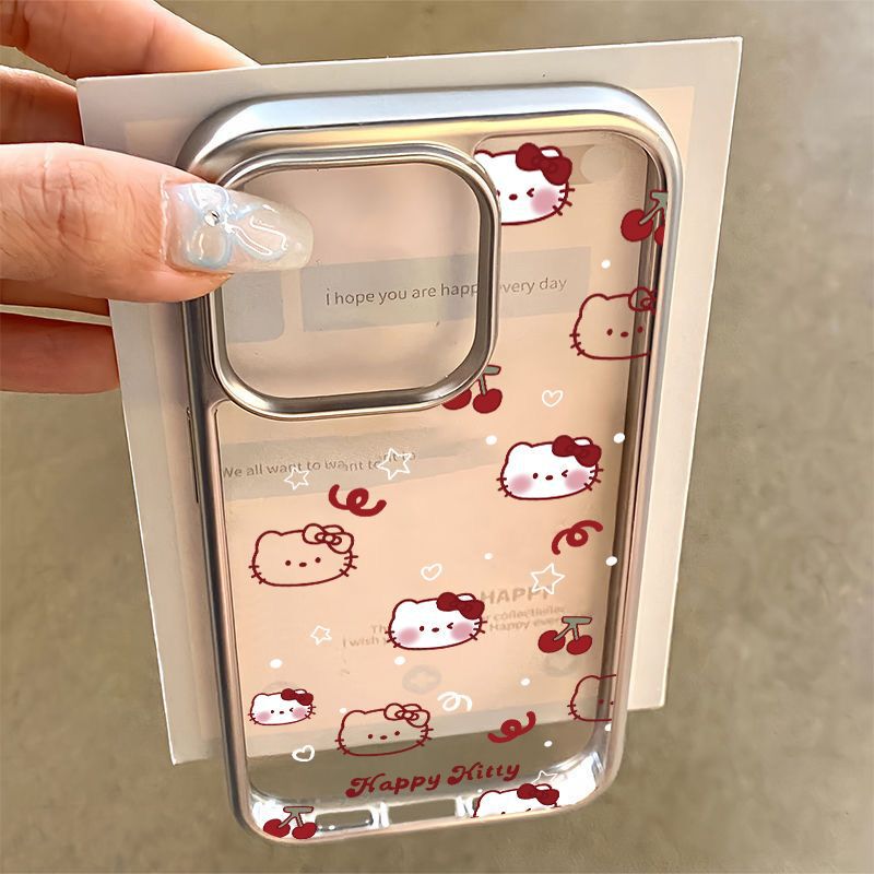 Cherry Hello Kitty Iphone16Pro/14/13/12 Phone Case 17 Apple Xr/Xsmax78Plus Soft 15