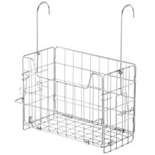 跨境可折叠淋浴房挂篮304不锈钢浴室篮带挂钩毛巾架收纳篮储物
