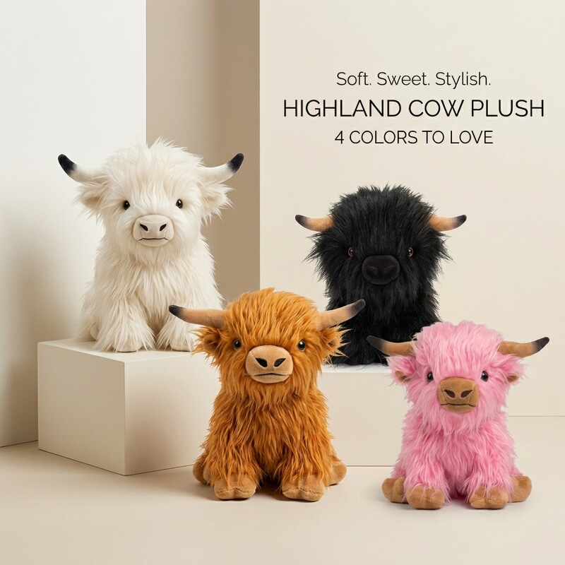 Cross-border Scottish Highland Cow Plush Toy, Long-Haired Cow Children's Birthday Gift Plush Toy Cross-border Scottish Highland Cow Plush Toy, Long-Haired Cow Children's Birthday Gift Plush Toy
