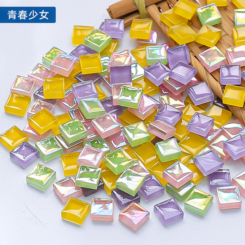 混合モザイク diy 手作りフリーストーンクリエイティブ生産材料カラークリスタルガラスルース粒子装飾自己粘着|undefined