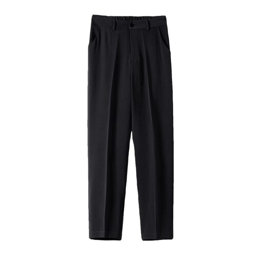 Black suit pants for women, 2026 spring and autumn straight high waist, hanging feeling, slimming, large size, nine-cent casual cigarette tube pants