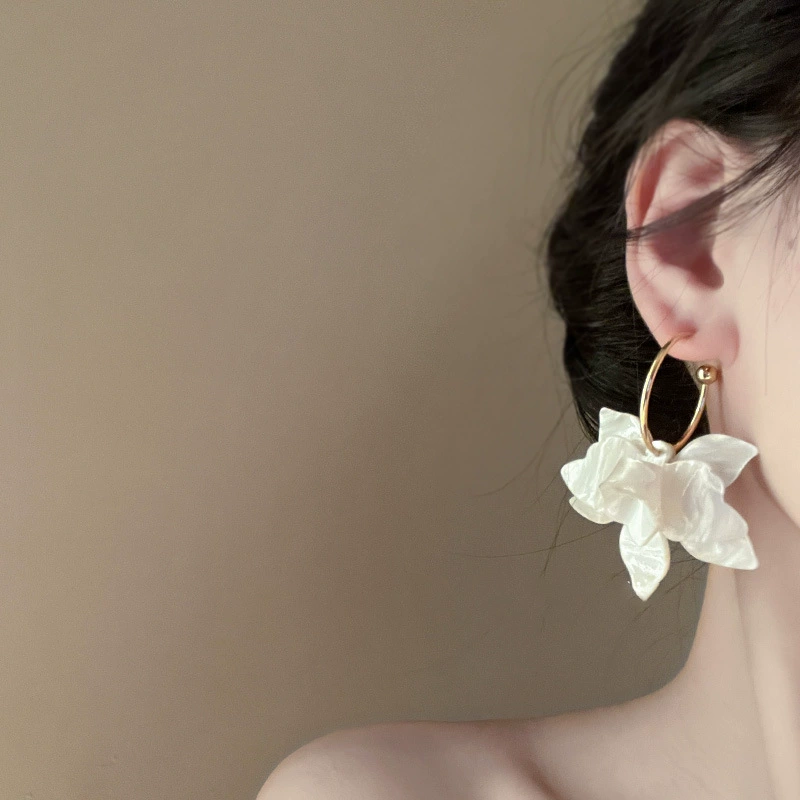 Серьги Baoyu bow & flower коллекция, французский лёгко-люкс стиль с жемчужной отделкой