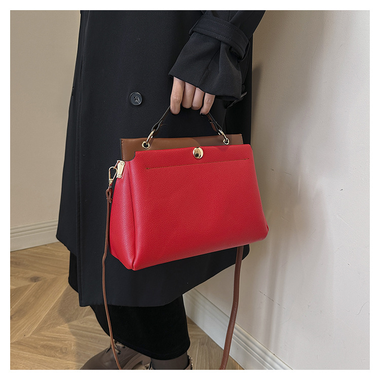 Foreign trade commuter women's bag 2024 spring and summer new contrast color handbag single shoulder crossbody women's bag large capacity women's bag_voghion.com