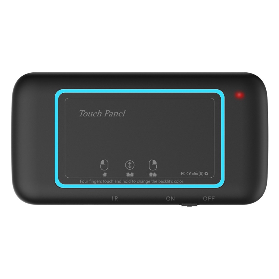 H20 teclado táctil Mini teclado inalámbrico Air Mouse volando ratón LED retroiluminación aprendizaje infrarrojo