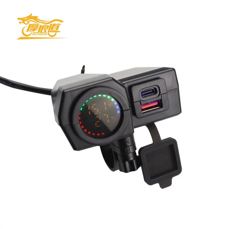 Мотоцикл многофункциональное автомобильное зарядное устройство для мобильного телефона температуры и напряжения