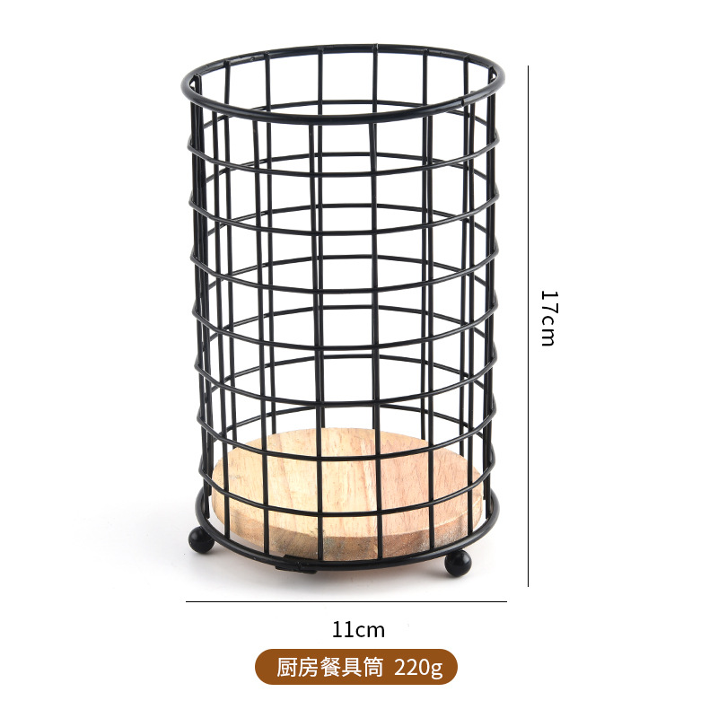 Jaula de palillos de hierro forjado transfronterizo estante de artículos para cocina doméstica palillos tubo estante de artículos estante de drenaje estante de cubiertos cuchillos y tenedores